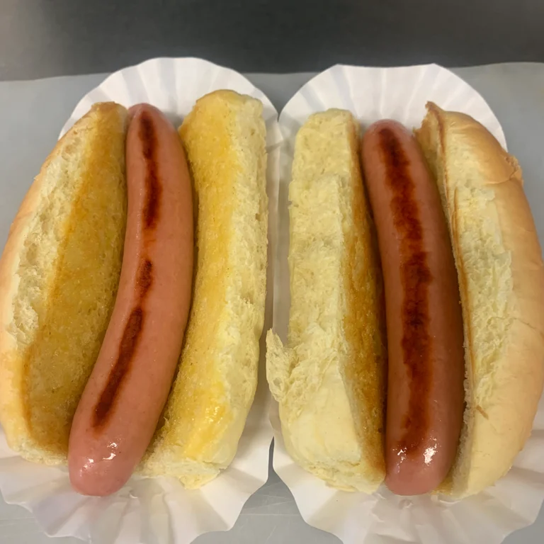 Two Hoffman Hot Dogs in buns